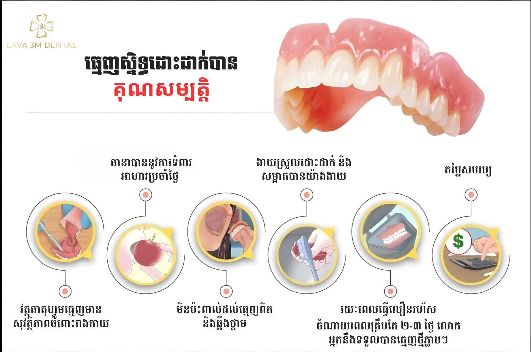 គុណសម្បត្តិនៃធ្មេញស្និតដោះដាក់